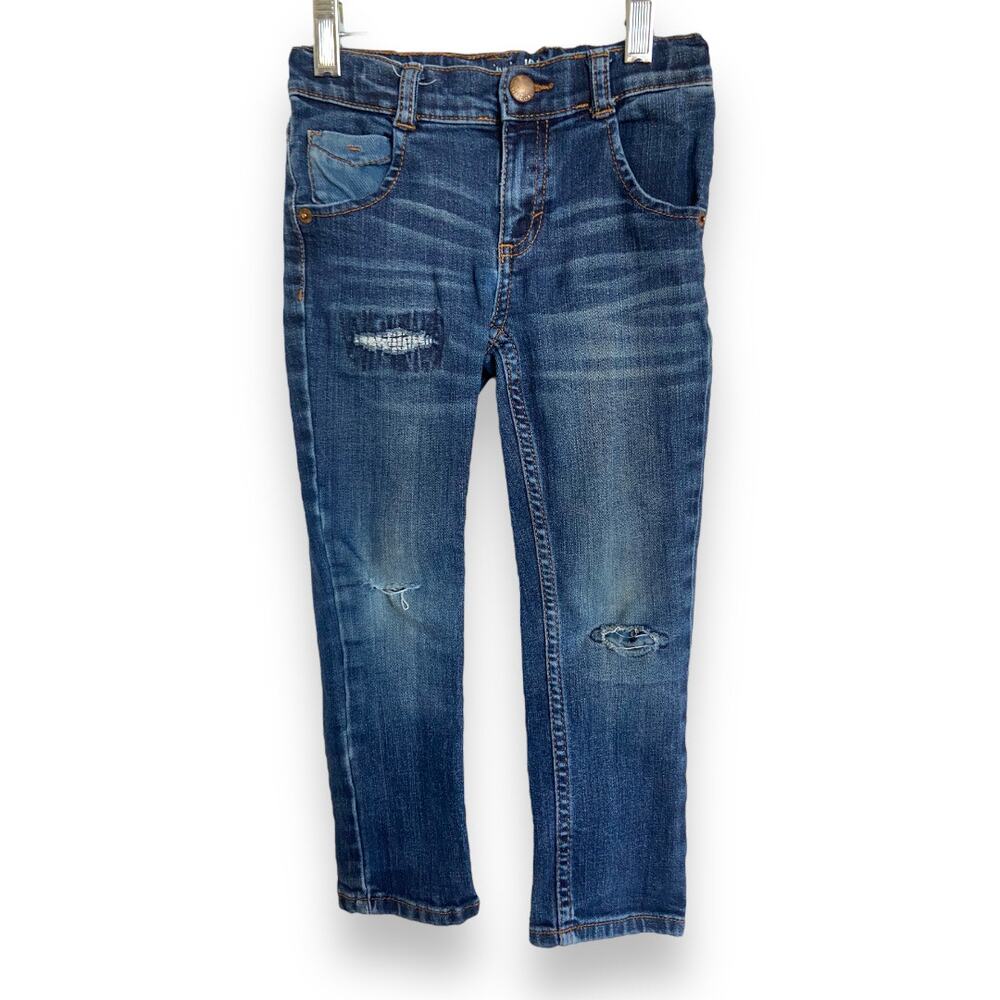 Genuine Kids Boys Jeans Size 4T Distressed Blue Denim Skinny‎ Adjustable Waist